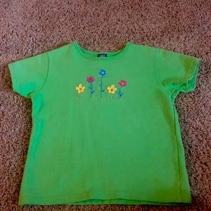 Green cropped top baby tee